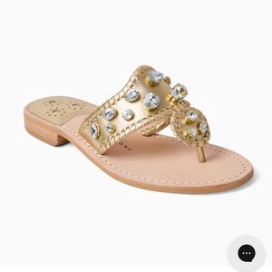 Jack Rogers Gold Crystal Sandals
